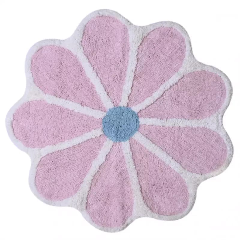 Kúpeľňový koberček Fi 70cm ružový Cotton Floral 1