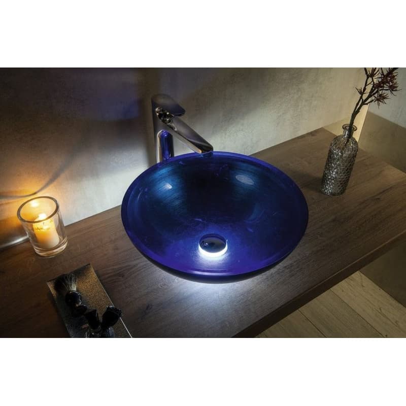 SAPHO - MURANO BLU sklenené umývadlo na dosku, priemer 40cm, modré AL5318-65 3