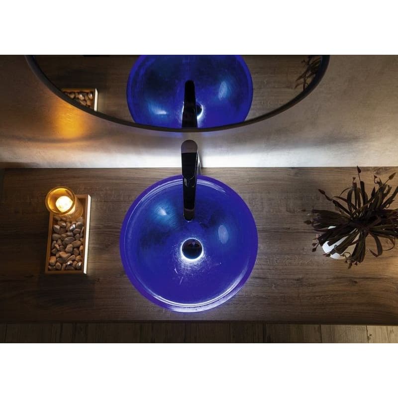 SAPHO - MURANO BLU sklenené umývadlo na dosku, priemer 40cm, modré AL5318-65 4