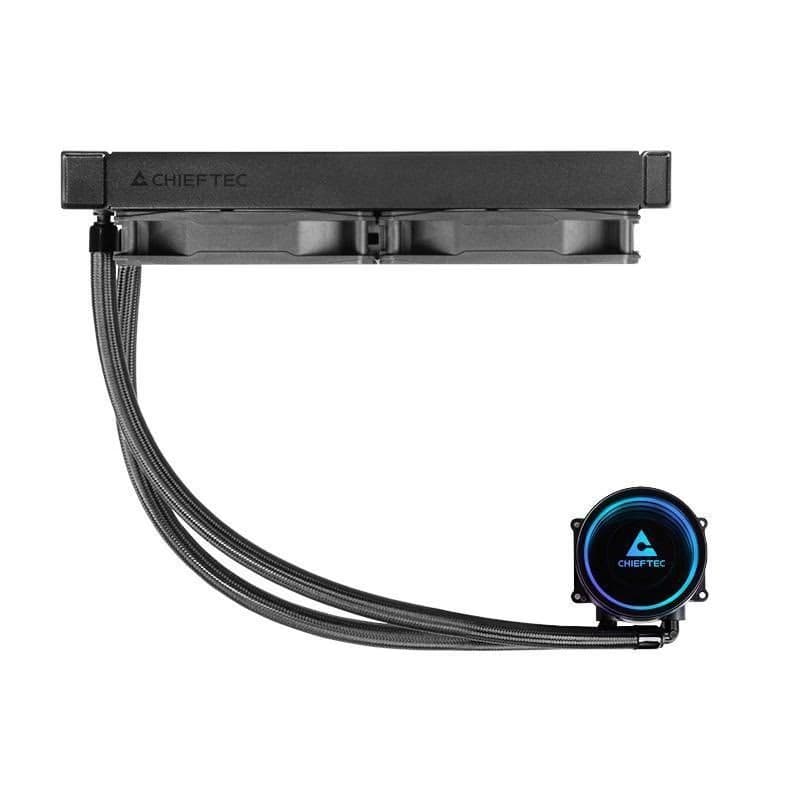 CHIEFTEC vodné chladenie CPU Iceberg 240 Dark, 2x120mm, ARGB vodný blok, LGA1851, AM5, čierna 3