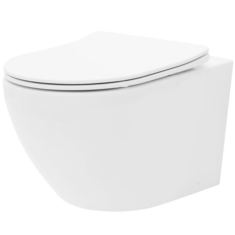 PRIM předstěnový instalační systém s chromovým tlačítkem 20/0041 + WC REA Carlo Flat Mini Rimlesss + SEDADLO PRIM_20/0026 41 CF1 3