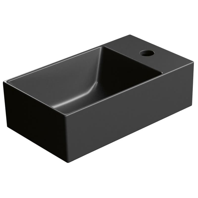 GSI - KUBE X keramické umývadlo 40x23cm, pravé/ľavé,  čierna mat 9484126 1