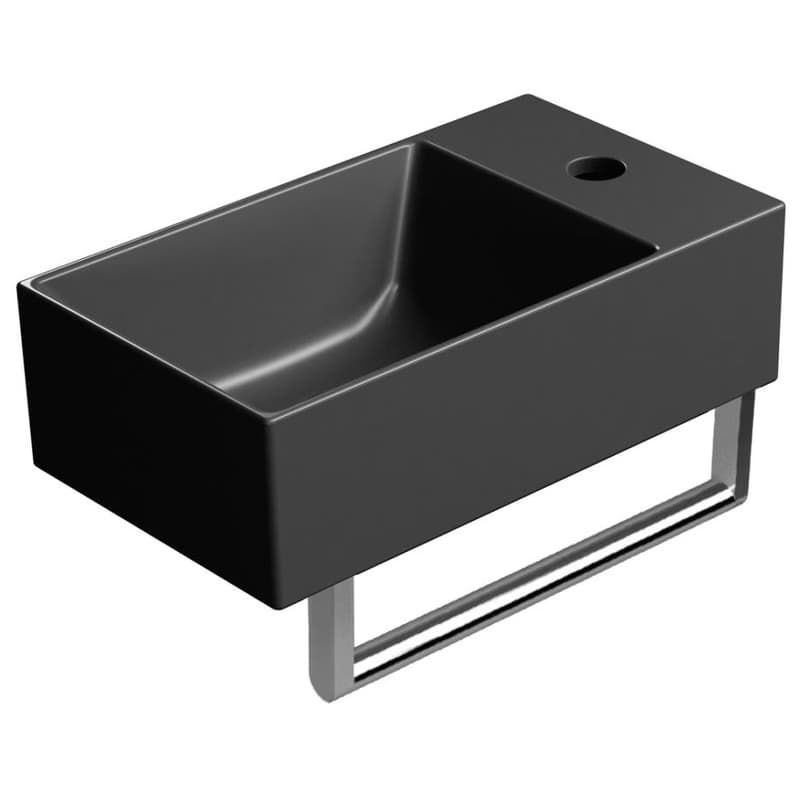 GSI - KUBE X keramické umývadlo 40x23cm, pravé/ľavé,  čierna mat 9484126 2