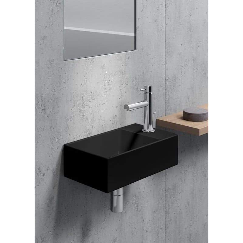 GSI - KUBE X keramické umývadlo 40x23cm, pravé/ľavé,  čierna mat 9484126 3