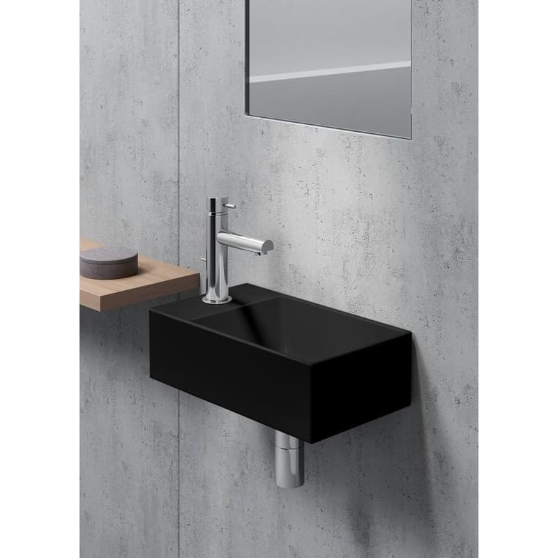 GSI - KUBE X keramické umývadlo 40x23cm, pravé/ľavé,  čierna mat 9484126 4