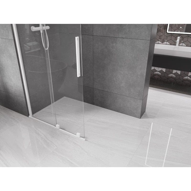 MEXEN/S - Velár posuvné sprchové dvere Walk-in 90, transparent, biela 871-090-000-03-20 2