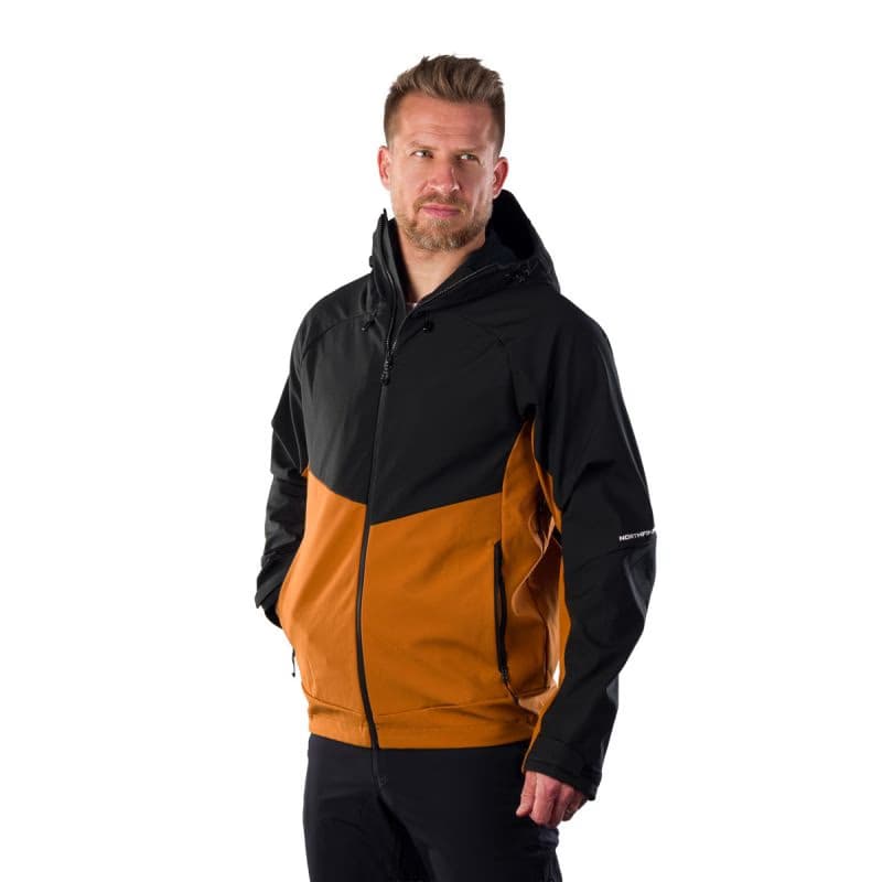 Pánska turistická bunda s kapucňou NORTHFINDER CLIFTON 519cinnamonblack 2