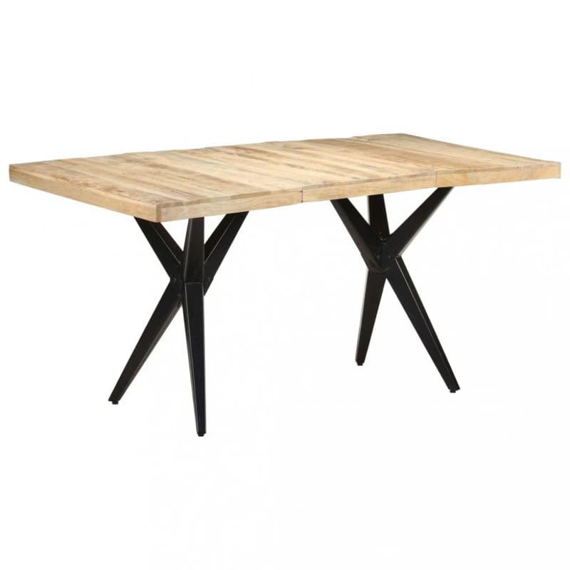 Jedálenský stôl masívne drevo / oceľ Dekorhome 2
