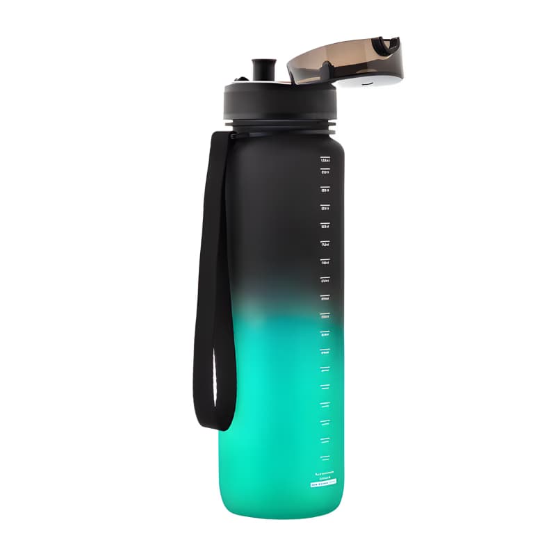 Tritánová športová fľaša MTR, 1000 ml, Čierno-zelená 2