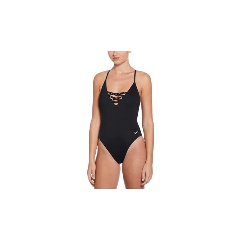 Dámske plavecké jednodielne plavky NIKE SWIM SNEAKERKINI 2.0 BLACK-BLACK