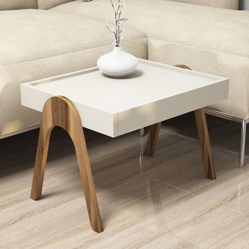 Sada odkladacích stolíkov (3 kusy) Roma - Walnut, Cream 4