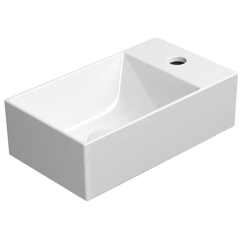 GSI - KUBE X keramické umývadlo 40x23cm, pravé/ľavé, biela ExtraGlaze 9484111