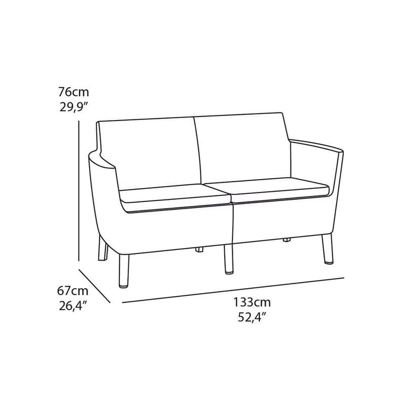 KETER Pohovka SALOMON 2 seater sofa | cappuccino 4