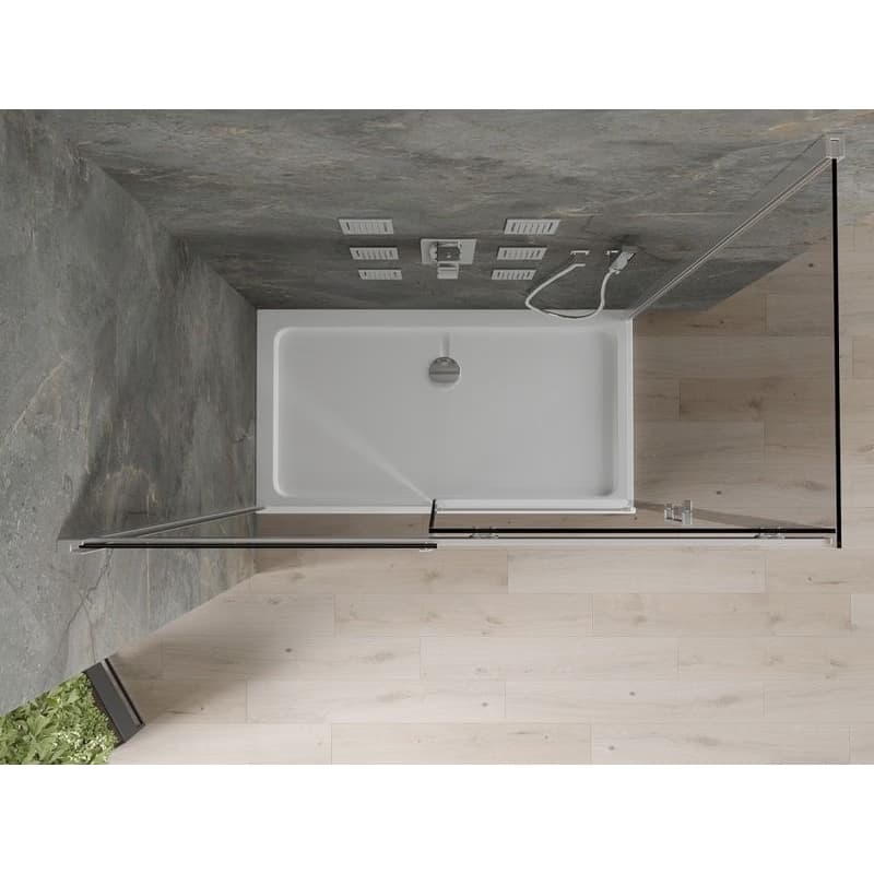 MEXEN/S - Omega sprchovací kút 130 x 70, grafit, chróm + vanička vrátane sifónu 825-130-070-01-40-4010 6