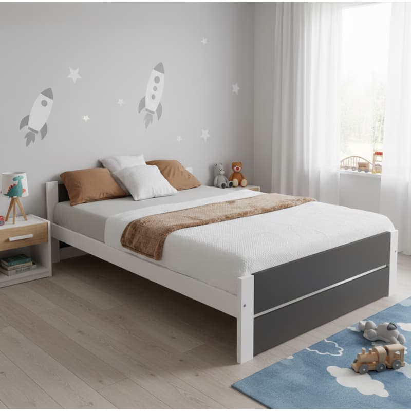 Elvisia Posteľ LEA s matracom a roštom | 90 x 200 cm Farba: Sivá 2