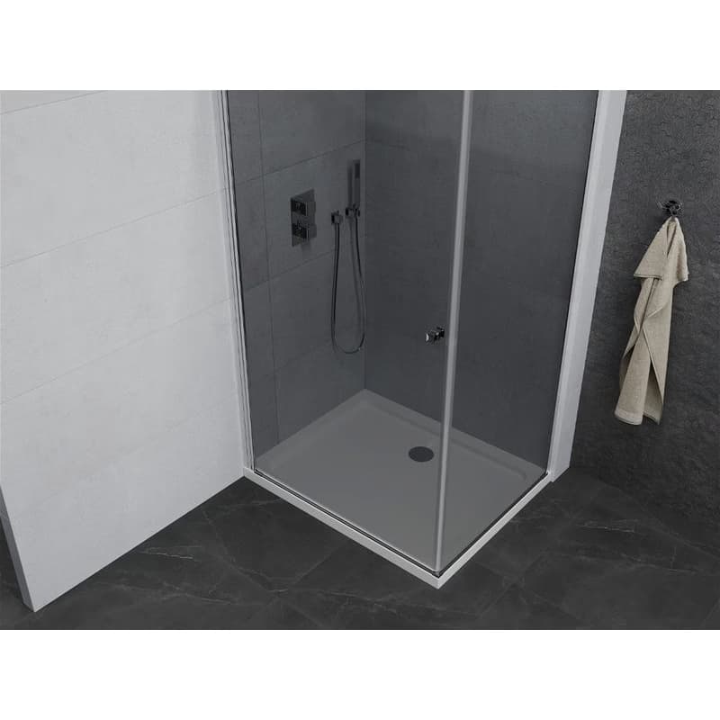 MEXEN/S - Pretória sprchovací kút 70x100, grafit, chróm + sprchová vanička vrátane sifónu 852-070-100-01-40-4010 4