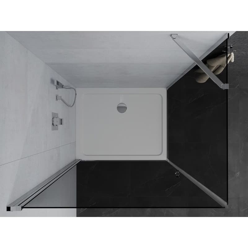 MEXEN/S - Pretória sprchovací kút 70x100, grafit, chróm + sprchová vanička vrátane sifónu 852-070-100-01-40-4010 6