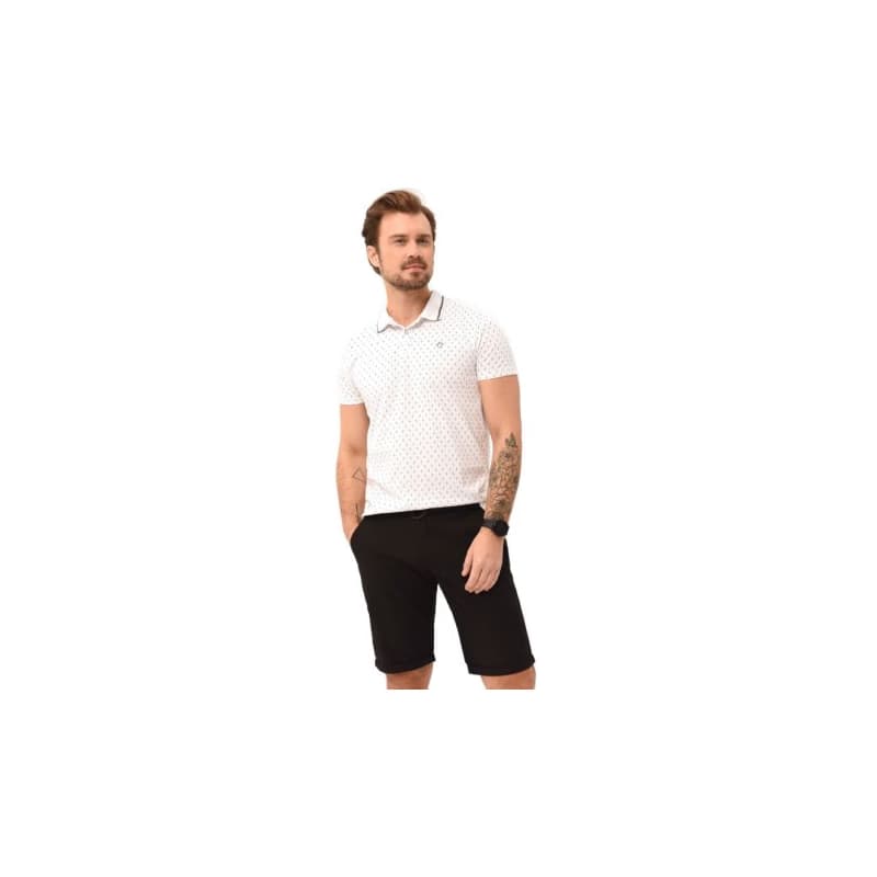Pánske polo tričko s krátkym rukávom VOLCANO CARO-100-WHITE 1
