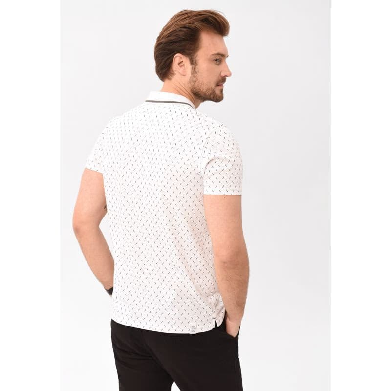 Pánske polo tričko s krátkym rukávom VOLCANO CARO-100-WHITE 3