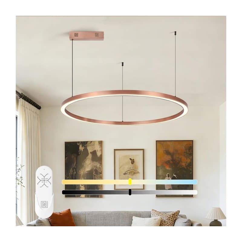 NEO 07327L - LED stmievateľný luster na lanku FINO 55W/230V 80 cm ružovo-zlatý Tuya+diaľkové ovládanie 07327L 1