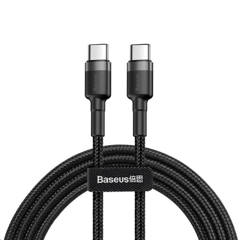 Baseus Cafule Series nabíjací / dátový kábel USB-C na USB-C PD2.0 60W Flash 1m, šedá-čierna