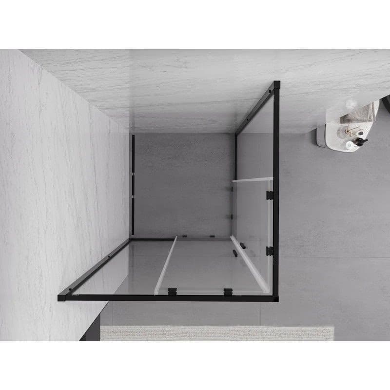 MEXEN/S - Exo štvorcový posuvný sprchovací kút 80 x 80, transparent, čierna 8111-080-080-70-00 5