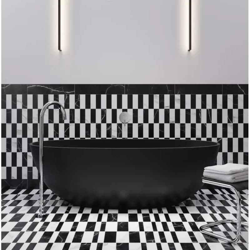 OMNIRES - SHELL M+ voľne stojaca vaňa, 160 x 75 cm, s odpadom, čierna láva SHELLWWBLV 2