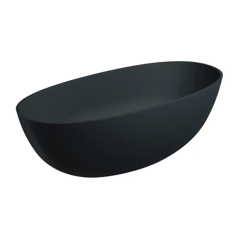 OMNIRES - SHELL M+ voľne stojaca vaňa, 160 x 75 cm, s odpadom, čierna láva SHELLWWBLV 3
