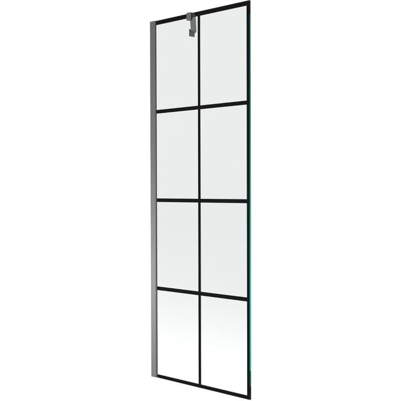 MEXEN/S - Next vaňová zástena FIX 60 x 150, čierna vzor, grafit metal 895-060-000-00-77-95