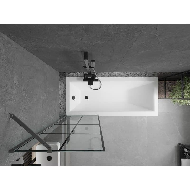 MEXEN/S - Next vaňová zástena FIX 60 x 150, čierna vzor, grafit metal 895-060-000-00-77-95 4