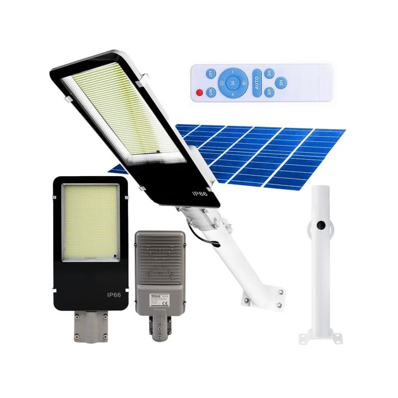 Záhradná pouličná solárna LED lampa výkonná - 6500K -1500W - IP66 + diaľkové ovládanie 1