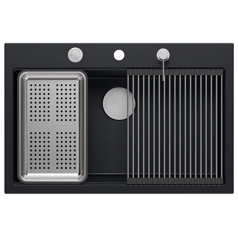Quadron Quadron - Granitový drez MARC 110 WORKSTATION Black Oceľ HQM7650U7_BS 4