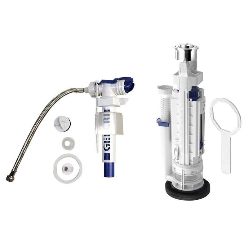 KERASAN - Splachovacia súprava s DUAL tlačidlom, spodné napúšťanie 3/8", chróm 752101 1