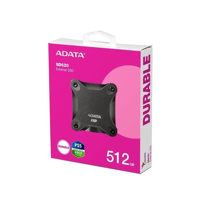 ADATA Externý SSD 512GB SD620, USB Micro-B, USB 3.2 Gen 2, R: 520/W: 460MB/s, čierna 6
