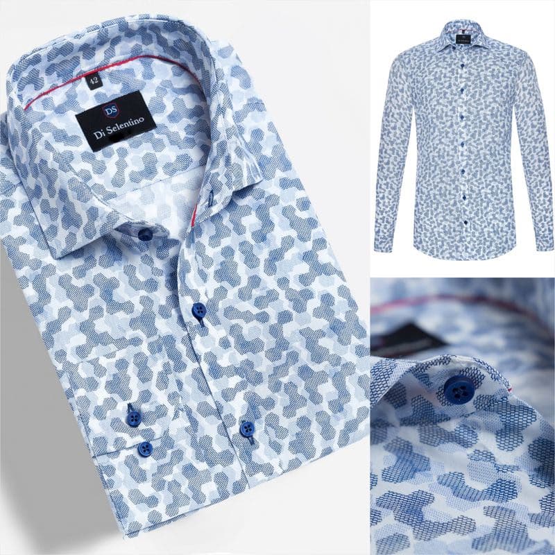 Bavlnená košeľa so vzorom v SLIM FIT strihu Di Selentino - OdessaSLIM 1