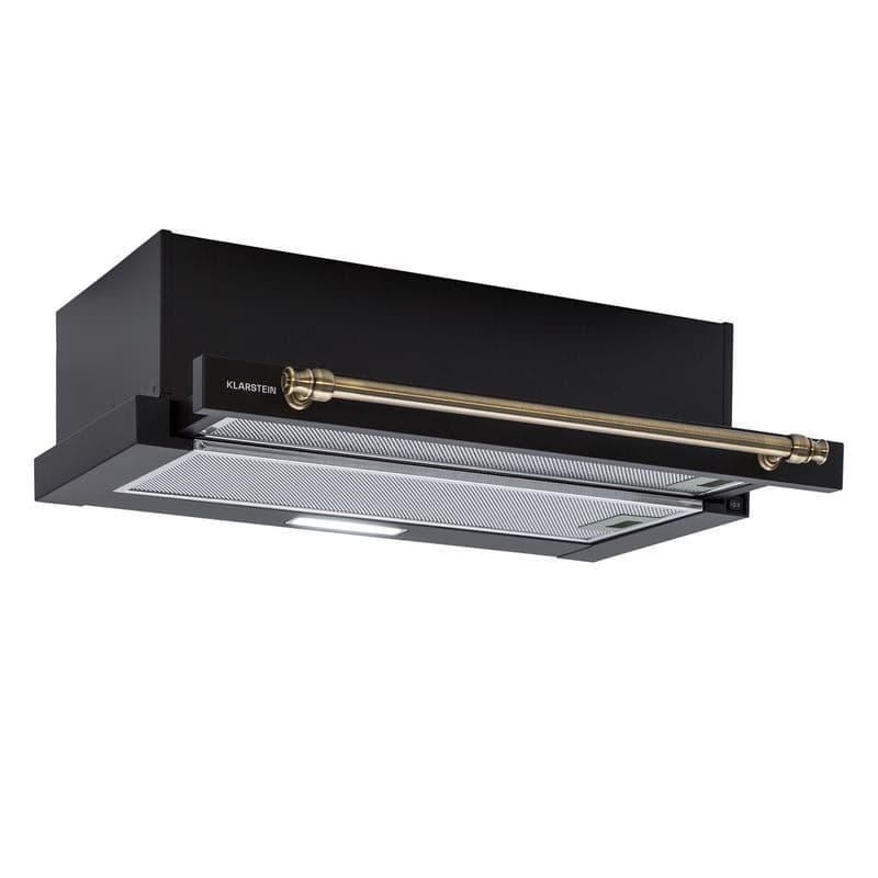 Klarstein Vilhelmine 60 Retro, digestor, 60 cm, vstavaný, 320 m³/h, B, LED, čierny 1