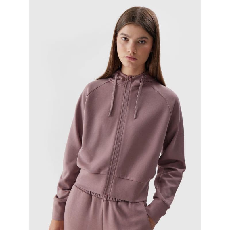 Dámska mikina so zipsom 4F SWEATSHIRT-AW23TSWSF0766-83S-BEIGE 2