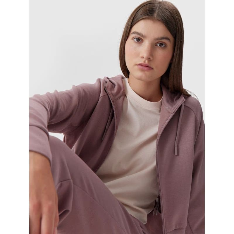 Dámska mikina so zipsom 4F SWEATSHIRT-AW23TSWSF0766-83S-BEIGE 5