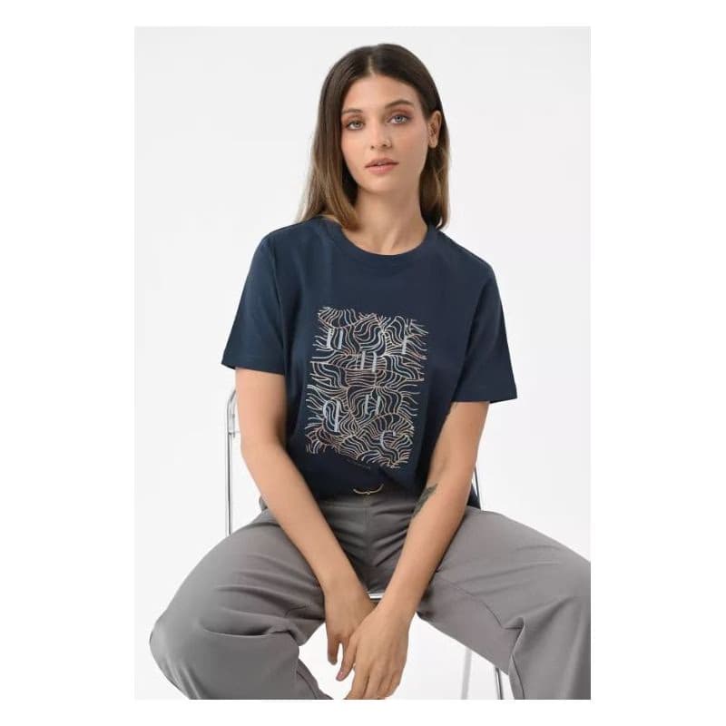 Dámske tričko s krátkym rukávom VOLCANO T-UNIQ-NAVY 2