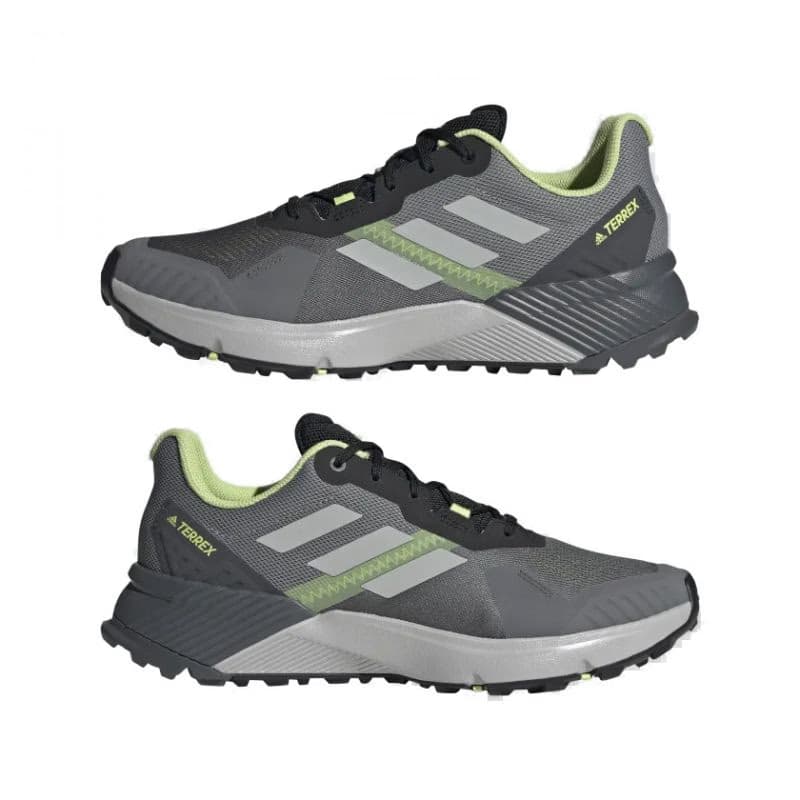 Pánska bežecká trailová obuv ADIDAS Terrex Soulstride grey four grey two pulse lime 5