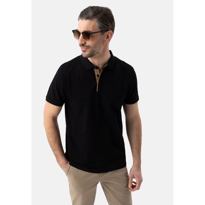 Pánske polo tričko s krátkym rukávom VOLCANO O-MOLTI-BLACK 2