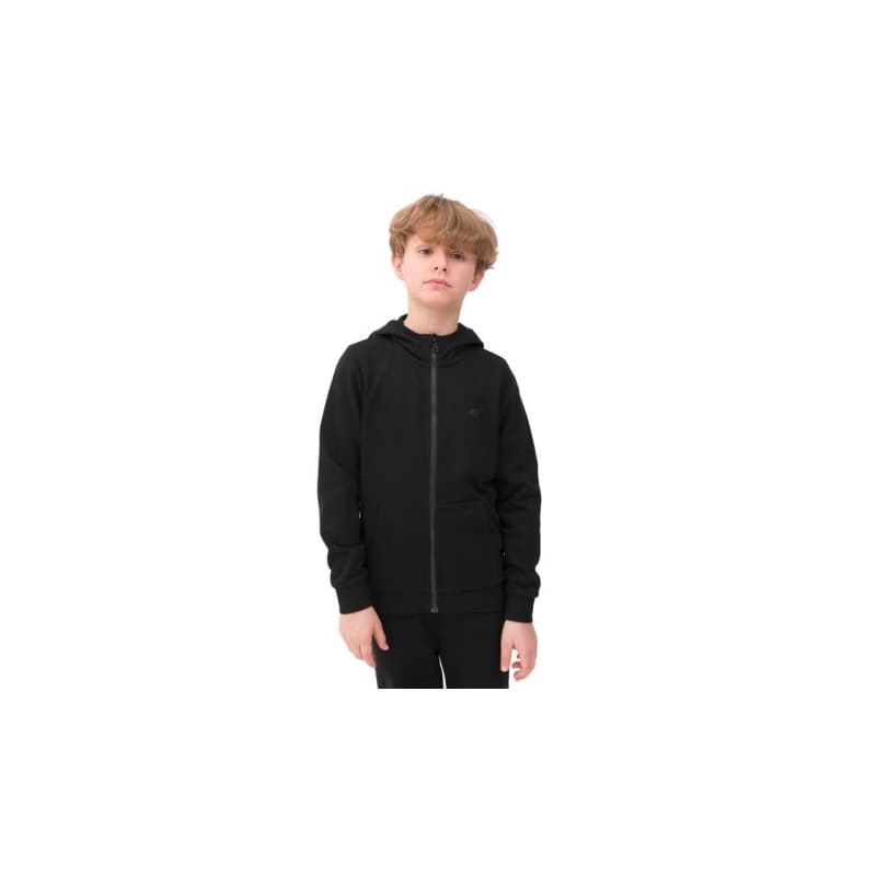 Chlapčenská mikina so zipsom 4F JUNIOR SWEATSHIRT-4FJWSS24TSWSM0926-20S-DEEP BLACK 1