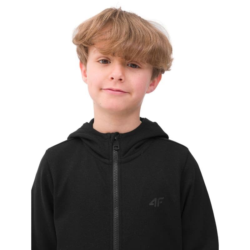 Chlapčenská mikina so zipsom 4F JUNIOR SWEATSHIRT-4FJWSS24TSWSM0926-20S-DEEP BLACK 2