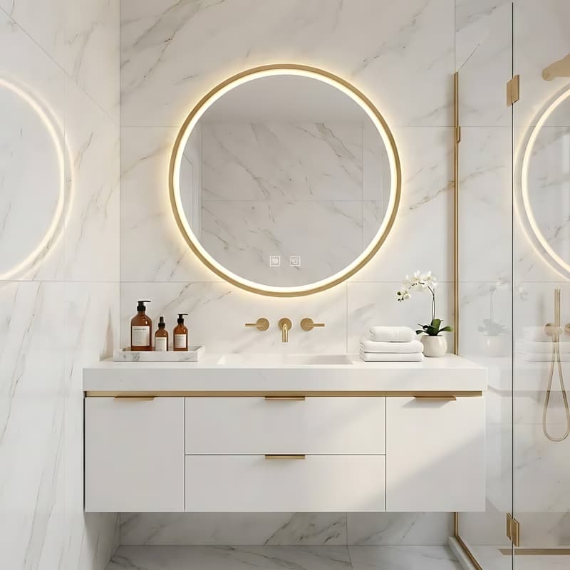 REA - Zrkadlo LED 70cm MMJ BRUSH ROSE GOLD HOM-05507 2