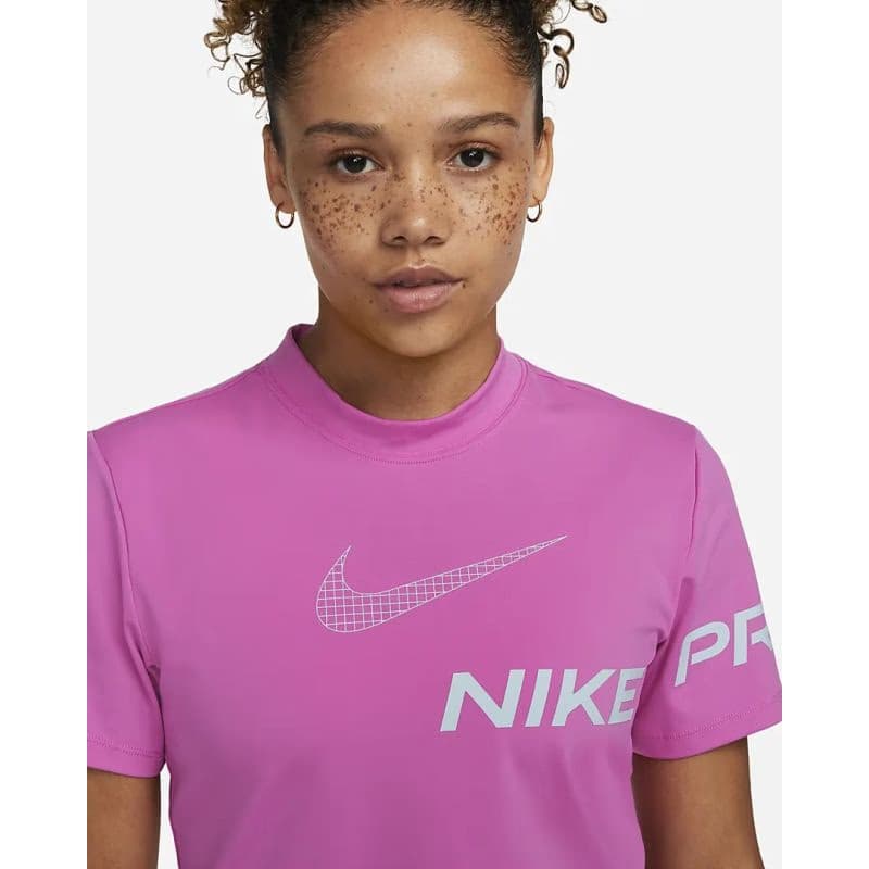 Dámske tréningové tričko s krátkym rukávom NIKE PRO W NP DF GRX SS CROP TOP-Pink 5