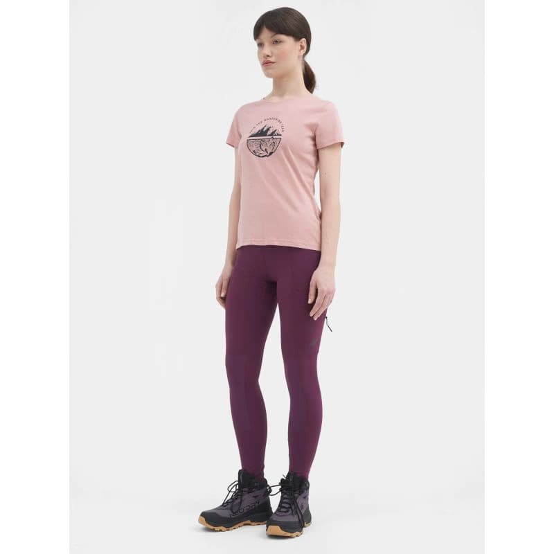 Dámske turistické tričko s krátkym rukávom 4F TSHIRT F348-56S-LIGHT PINK 4