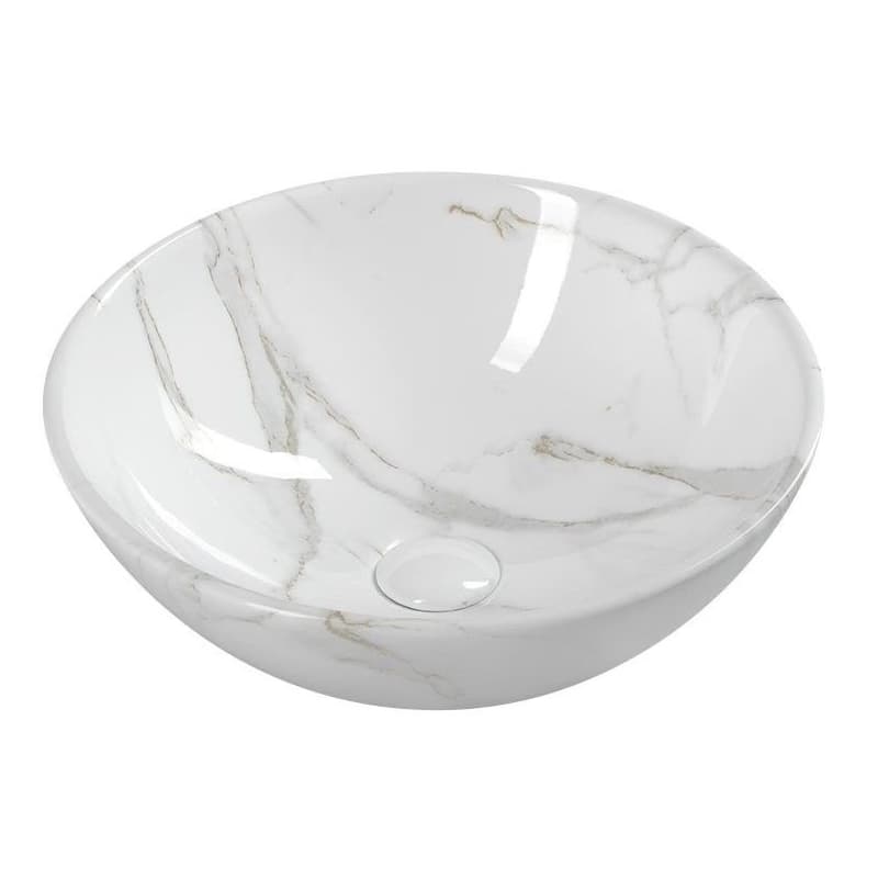 SAPHO - DALMA keramické umývadlo na dosku, priemer 42cm, carrara 117 1