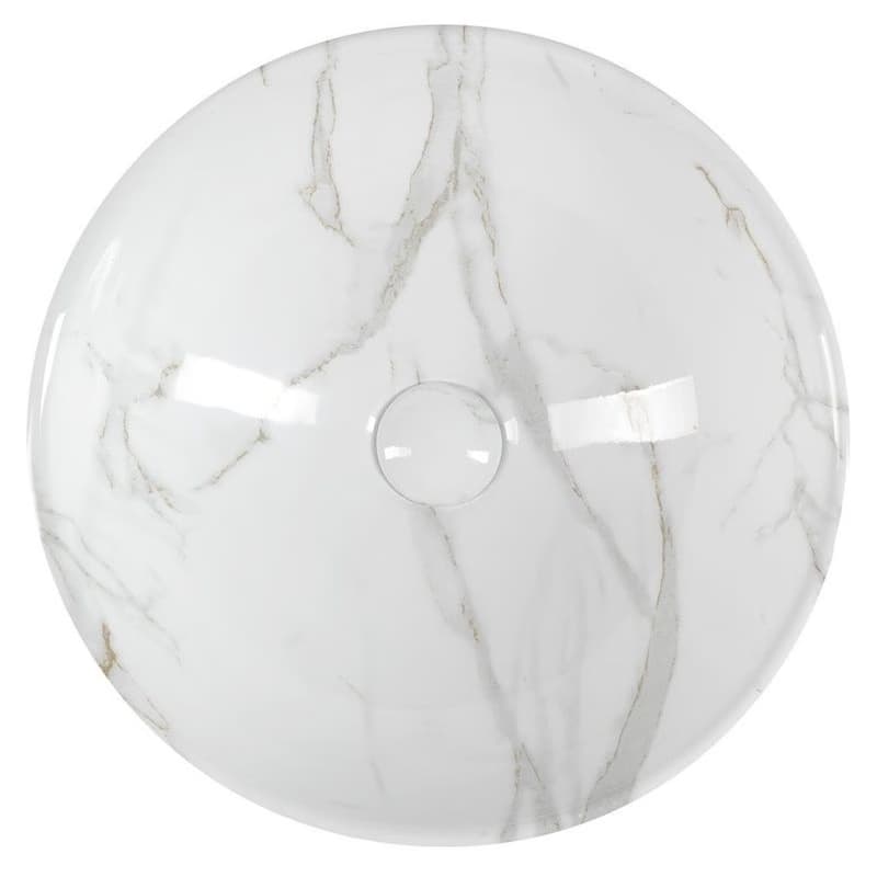 SAPHO - DALMA keramické umývadlo na dosku, priemer 42cm, carrara 117 4