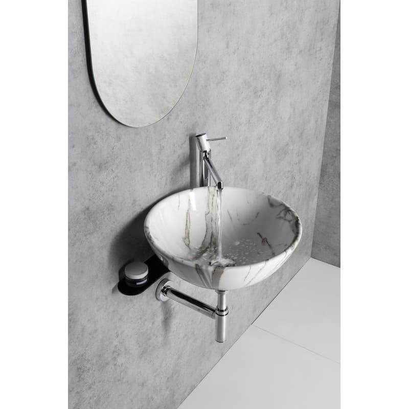 SAPHO - DALMA keramické umývadlo na dosku, priemer 42cm, carrara 117 5