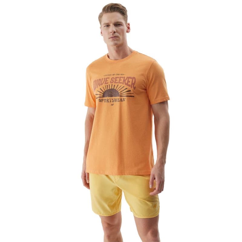 Pánske plavky 4F BOARD SHORTS-WSS24UBDSM092-71S-YELLOW 2